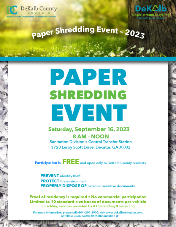 Dekalb to Host FREE Paper Shredding Event 2023